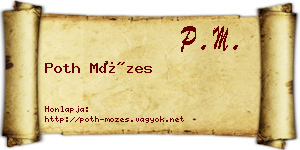 Poth Mózes névjegykártya