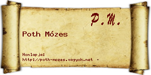 Poth Mózes névjegykártya